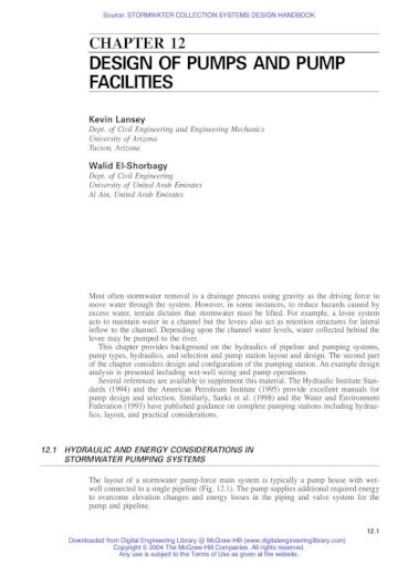 Design Pump Facility Document]
