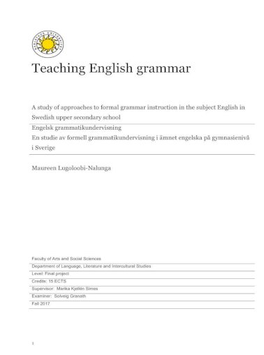 Teaching English grammar - 1168665/ &nbsp; Teaching English grammar ... (Greenbaum, - [PDF