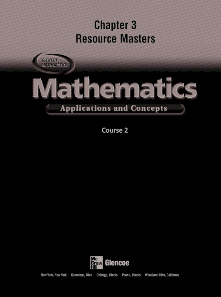 Mathematics Applications And Concepts Course 2 Answer Key Pdf